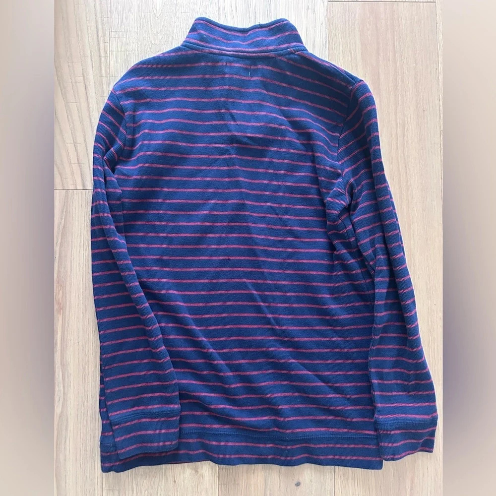 Crown & Ivy Kids Navy Red Stripe Quarter Zip Pullover
